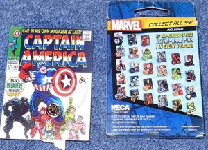 CAPTAIN AMERICA #100~JUMBO METALL PIN~SIGNIERT STAN LEE~NEAR MINT~2015~COA - Bild 1 von 4