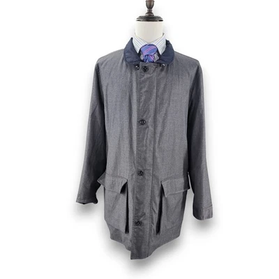 Loro Piana Storm System Mens Gray Navy Reversible Hooded Coat Jacket Italy - Image 1 of 4