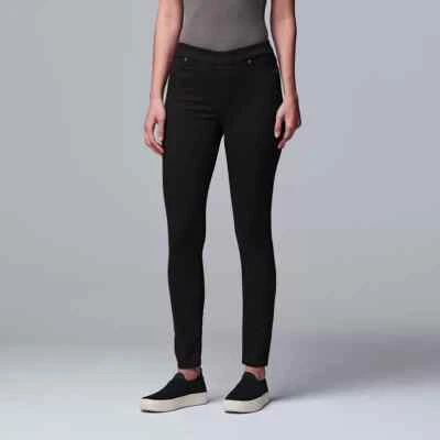 Leggings de mezclilla para mujer Simply Vera Wang negros tiro medio todo el día - talla S - nuevos con etiquetas Foto 1 de 3