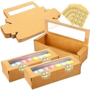 50 Pcs Macaron Boxes Clear Window Baby Verpackungsmaterial Karton Dessert-Boxen - Bild 1 von 11