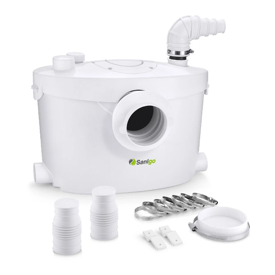 Sanigo Hebeanlage 400W Abwasserpumpe 135L/Min 8,5m für 3/1 WC Dusche Waschbecken