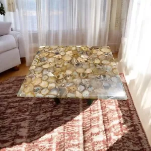 24"x15" Wild Agate Stone Coffee Table Handmade Gemstone Conference Meeting Decor - Picture 1 of 7