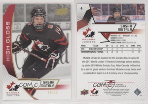 2019 Upper Deck Team Canada Juniors High Gloss /25 Sasha Mutala #4