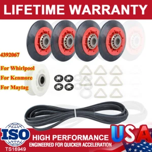 W10314173 Dryer Belt Kit For Whirlpool Kenmore Maytag KitchenAid Admiral 4392067 - Picture 1 of 12