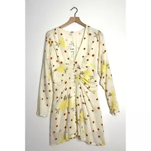 FREE PEOPLE Date Night Mini Dress Sunshine Combo Polka Dot size Medium NWT - Picture 1 of 7
