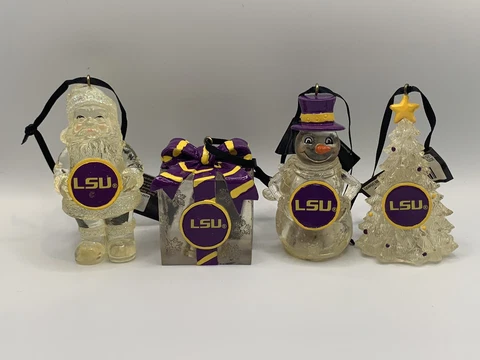 NCAA LOUISIANA STATE LSU FOOTBALL SPORTS MASCOT CHRISTMAS HAT ORNAMENT LED GLASS Cover