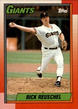1990 Topps San Francisco Giants Baseball Card #190 Rick Reuschel