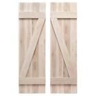 Dogberry Collections Board + Batten Z Shutters 14" X 72" Whitewash (Set Of 2)
