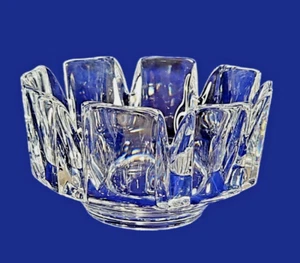 Schwedische Corona Kristall 7,5" große Schale von Lars Hellsten für Orrefors 70er Jahre - Bild 1 von 8