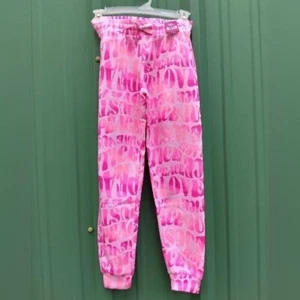 Brand New Girl's Justice Peace Love Pink Jogger Pants Size Medium 10 Tie Dye - Picture 1 of 3