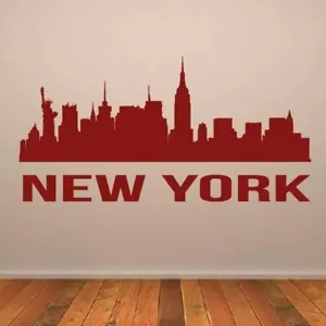 Pegatina de arte de pared horizonte horizonte horizonte horizonte de pared de Nueva York EE. UU. Manhattan (AS10290) - Imagen 1 de 2