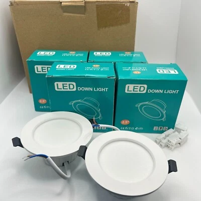 LED Recessed Downlight 2.5 inch 5W 6500k Cool White Non Dim Pack of 6 - Image 1 of 4