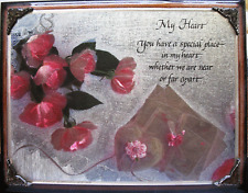 Iridescent Wooden Valentine Plaque, Romantic Wall Hanging, Heart, Romance, Love