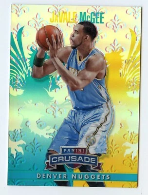 G416 JAVALE MCGEE 2013-14 CRUSADE YELLOW BLUE REFRACTOR 1/249 #6 NUGGETS RARE SP - Image 1 of 2