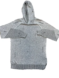 BUCKLE Destroyed Strick Kapuzenpullover meliert weiß schwarz Pullover Gr. XL von Nova - Bild 1 von 10