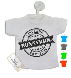 Bonnyrigg T-Shirt Mini Schottland UK Stempel Aufhänger Saugnapf Auto LKW Van - Bild 1 von 4