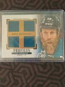 Joe Thronton Quad Materials Profiles Relic Patch 2015-16 Upper Deck Portfolio - Picture 1 of 3
