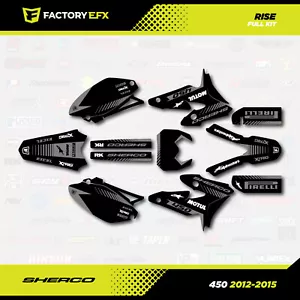 Gray Black Rise Racing Graphics fits 12-15 Sherco SE 250 300 450 12-15 Decals MX - Foto 1 di 2