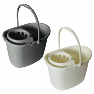 15L PLASTIC MOP BUCKET SET STRONG DETACHABLE WRINGER STRAINER WET FLOOR CLEANER - Picture 1 of 13