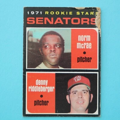 1971 Topps Baseball #93 Senators 1971 Rookies (Norm McRae & Denny Riddleberger) - Image 1 of 2
