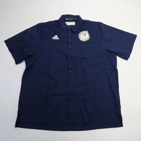 Georgia Tech Yellow Jackets adidas Climalite Button-Up Men's Navy New Cover