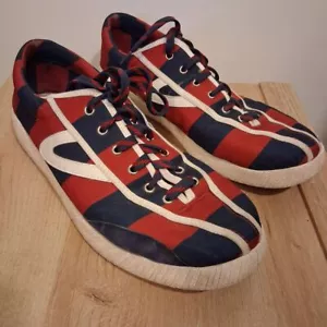 Tretorn Red Blue Striped Andre 3000 LaceUp Rugby Sneakers Size 11.5 - Picture 1 of 7