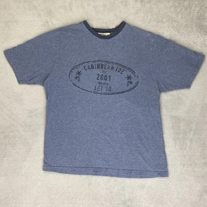 Caribbean Joe Shirt Herren Medium Blau Basic Preppy Strand Urlaub Freizeit T-Shirt - Bild 1 von 4