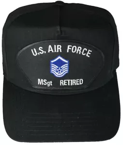 USAF AIR FORCE MASTER SERGEANT MSgt PENSIONIERTER MÜTZE RANG EINGETRAGEN ERSTES SHIRT FLUGZEUG - Bild 1 von 1