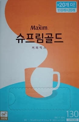 Maxim Supreme Gold Coffee Mix 130 varillas café instantáneo coreano Foto 1 de 3