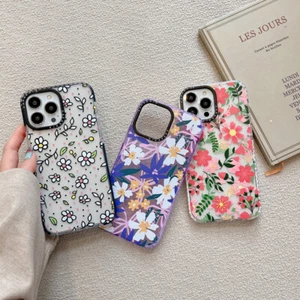 For iphone 16 Pro Max 15 14 13 12 11 Cute Flower Pattern Shockproof Phone Case - Picture 1 of 12