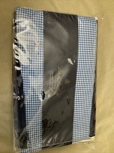 Falda cama Brooks Brothers King nueva con etiquetas azul a cuadros - Imagen 1 de 5