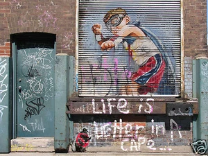 A3 SIZE CANVAS PRINT QUALITY ART PAINTING ANDY BAKER urban street Australia - Bild 1 von 3
