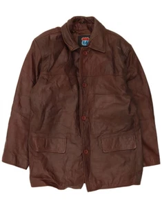 ROUTE 66 Mens Leather Jacket UK 38 Medium Brown Leather CL05 - Picture 1 of 4
