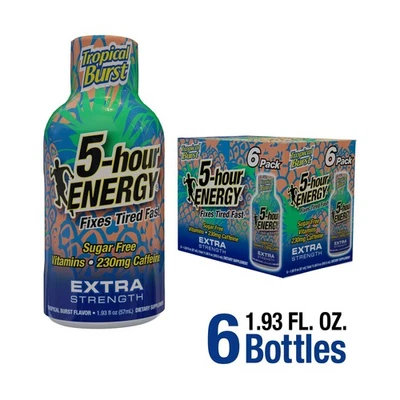 5-hour ENERGY Shot, Extra Strength, Tropical Burst, 6 Count - Image 1 of 4