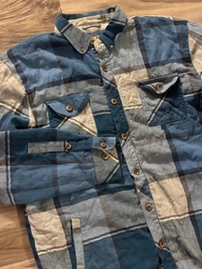 Jetty Marine Supply Flannel Shirt Mens SZ Large Blue Plaid Soft Feel - Picture 1 of 7