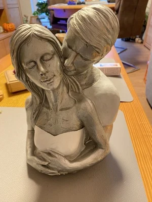 Formano Büste Paar, 29x23 Cm, Silber-Weiß, Deko Skulptur Liebe - Bild 1 von 4