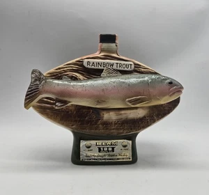 1975 Regenbogenforellen Fisch Jim Beam Dekanter Angeln Hall Of Fame Miler Vintage leer - Bild 1 von 12