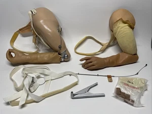 Lot 2 Prosthetic Left Arm Triceps Muscle Forearm Hand Locking Articulating Elbow - Picture 1 of 24