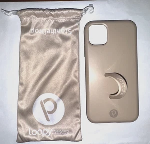 Funda derecha Loopy beige tostado iPhone 11 con bolsa a juego - Imagen 1 de 7