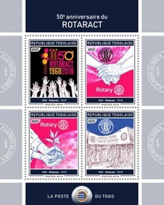 Togo - Aniversario Rotaract 2019 - Hoja de 4 sellos - TG190129a - Imagen 1 de 1