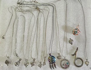 All Cage Football Halloween Heart & Glass Lockets Pendant Necklace Jewelry Lot - Picture 1 of 10