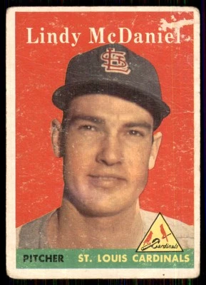 1958 Topps CREASED/CREASES #180 Lindy McDaniel St. Louis Cardinals - Image 1 of 2