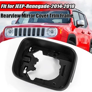 Black Left Exterior Rearview Side Mirror Frame Cover For Jeep Renegade 2016-21 - Foto 1 di 14