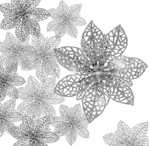 30 Stück Weihnachten Glitzer Weihnachtsstern, 7,5/10/15 cm Christbaumschmuck Christbaumschmuck... - Bild 1 von 7