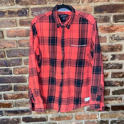 Adam Levine Red Black Plaid Long Sleeve Button Down Shirt Men's Size Large - Image 1 of 4