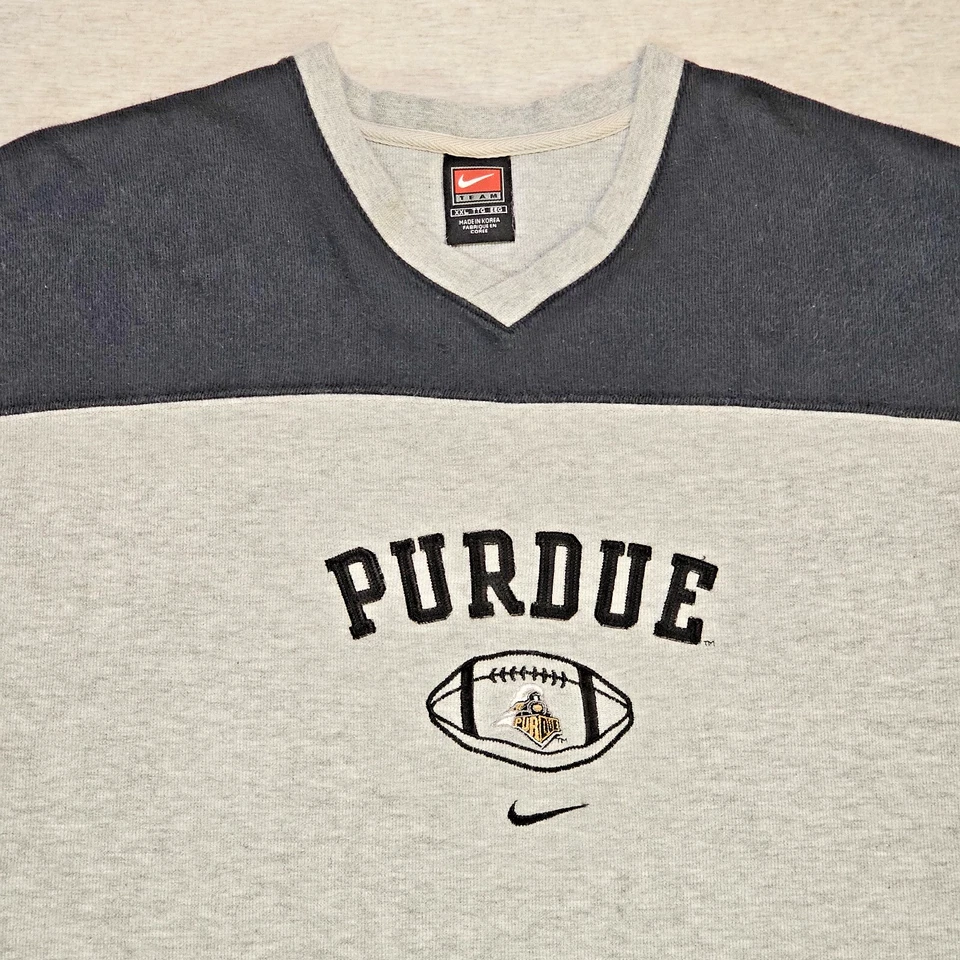 Sudadera Nike Para Hombre 2XL Gris Centro Swoosh Equipo Purdue Fútbol NCAA Foto 1 de 4