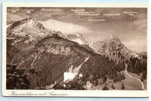 Vintage Postcard Kreuzecckhaus Panorama Alps Zugspitze Mountain View - Foto 1 di 2
