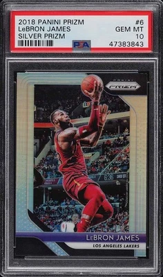 2018 Prizm Silver Prizms LeBron James #6 PSA 10 GEM MINT - Image 1 of 2