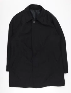 Austin Reed Men's Black Mid-Length Overcoat Size 50 - Picture 1 of 12