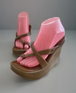 Sandalia plataforma gruesa vintage Y2K años 2000 Xhilaration beige boho con tiras 7,5 - Imagen 1 de 11